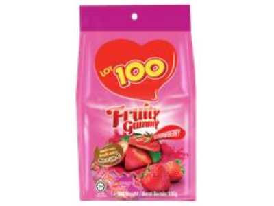 LOT 100 Fruit Gummy - Strawberry 24x130g