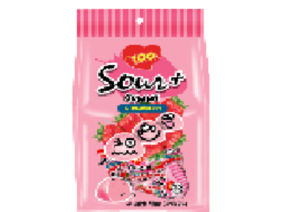 LOT 100 Sour + Gummy - Strawberry 24x95g