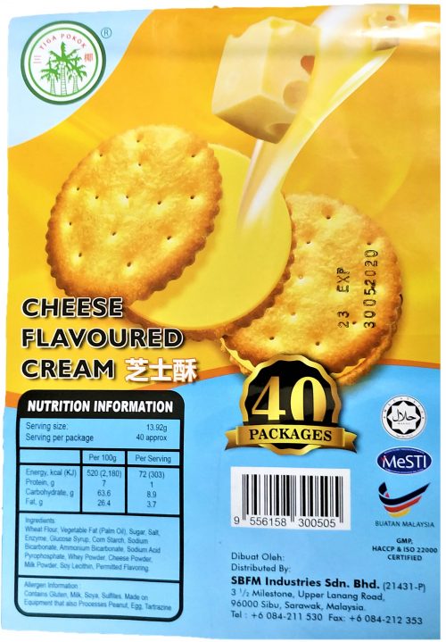 TIGA POKOK Cheese Cream Sandwich 10x40'sx15g