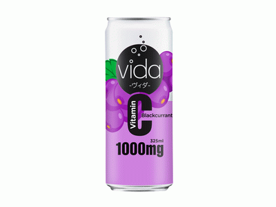 VIDA C Blackcurrant Sparkling Drink 24x325ml