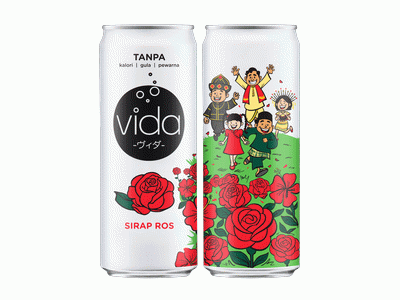 VIDA Zero Rose Syrup Sparkling Drink 24x325ml